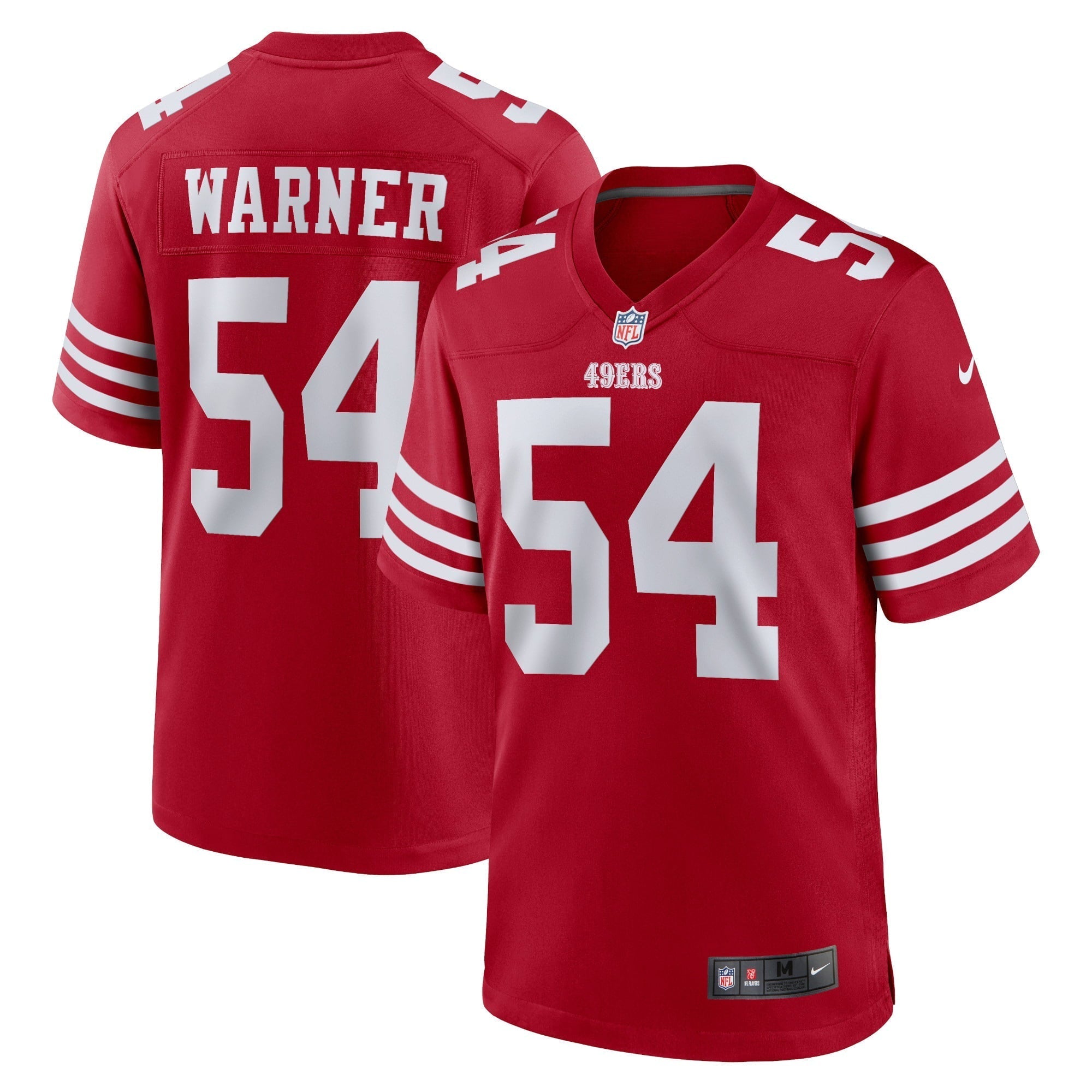 Men s Nike Fred Warner Scarlet San Francisco 49ers Player Game Jersey