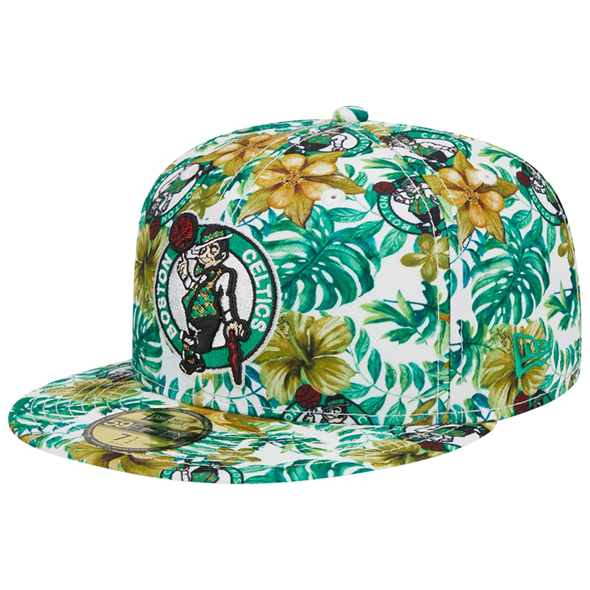Boston Celtics New Era Tropical Hibiscus 59FIFTY Fitted Hat