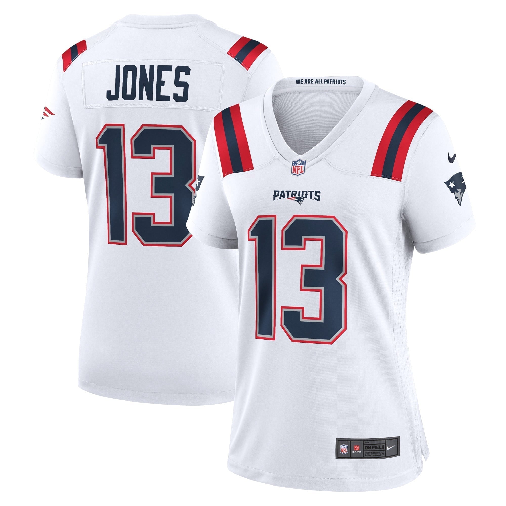 Women s Nike Jack Jones White New England Patriots Game Player Jersey