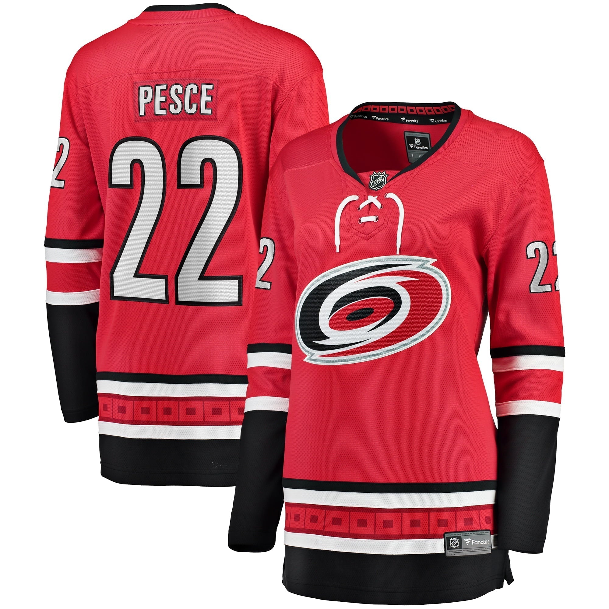 Women's Fanatics Branded Brett Pesce Red Carolina Hurricanes Home Breakaway Player Jersey
