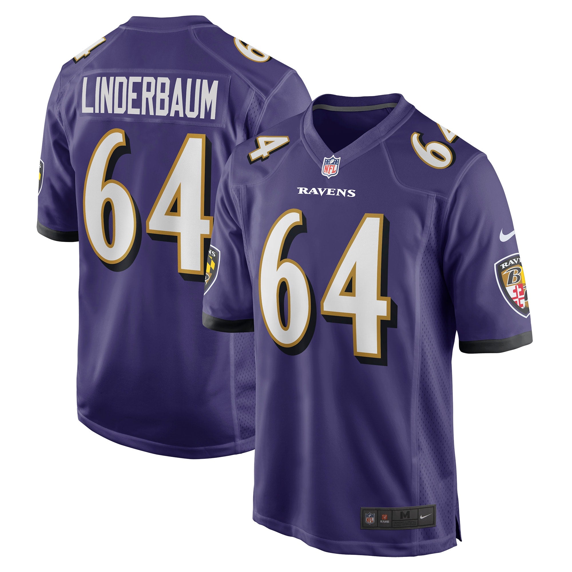 Tyler Linderbaum Baltimore Ravens Nike Player Game Jersey   Purple