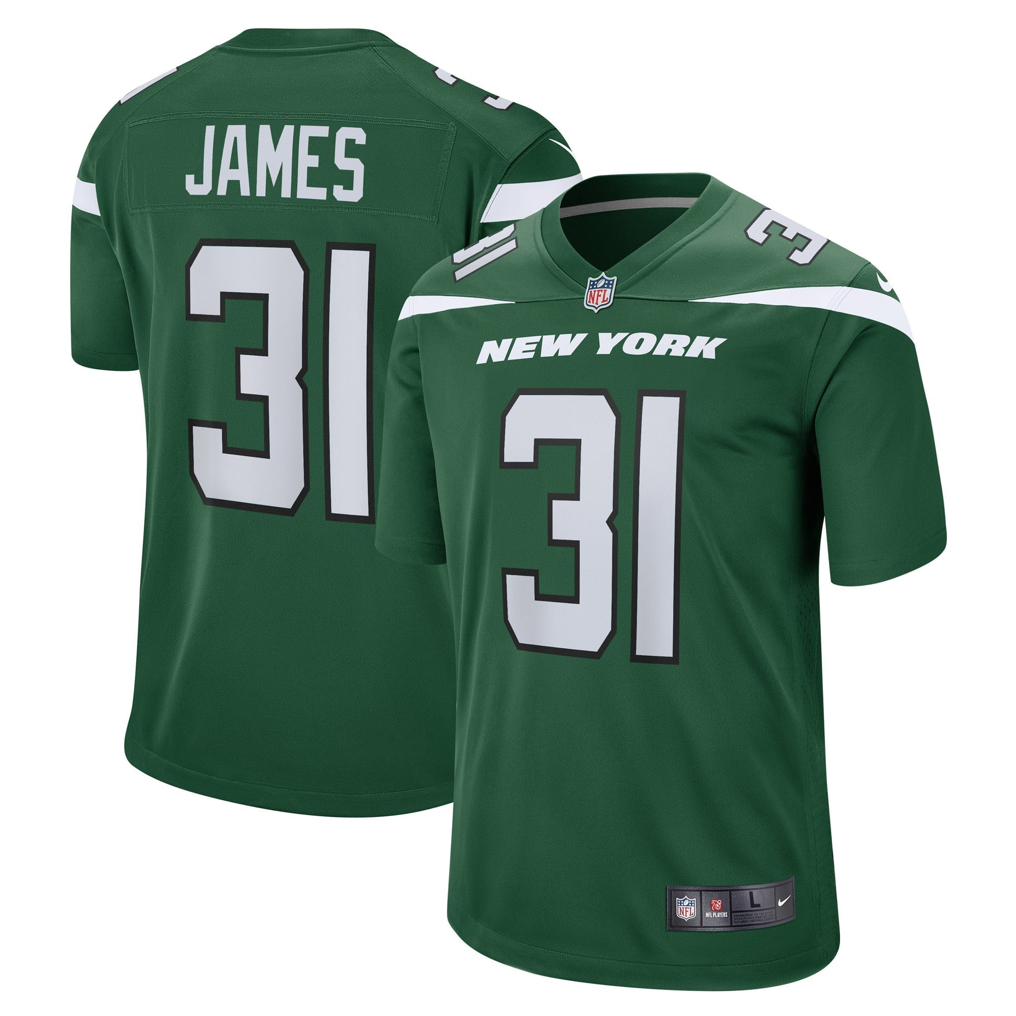 Women s Nike Craig James Gotham Green New York Jets Game Player Jersey