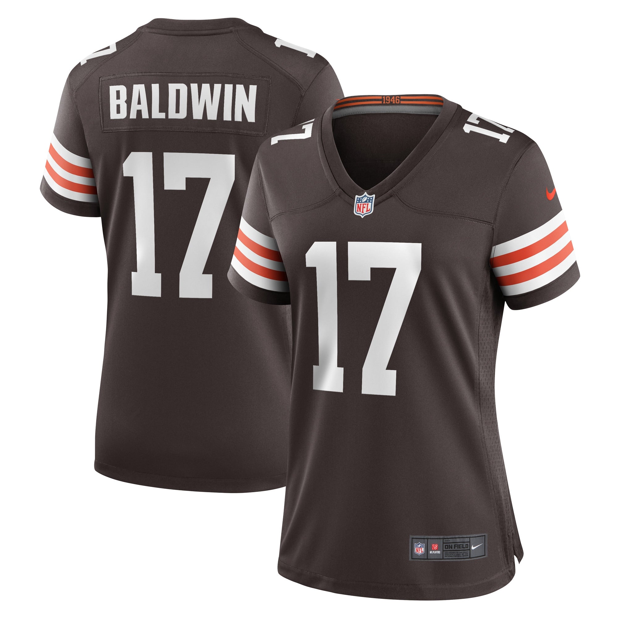 Women s Nike Daylen Baldwin Brown Cleveland Browns Game Player Jersey