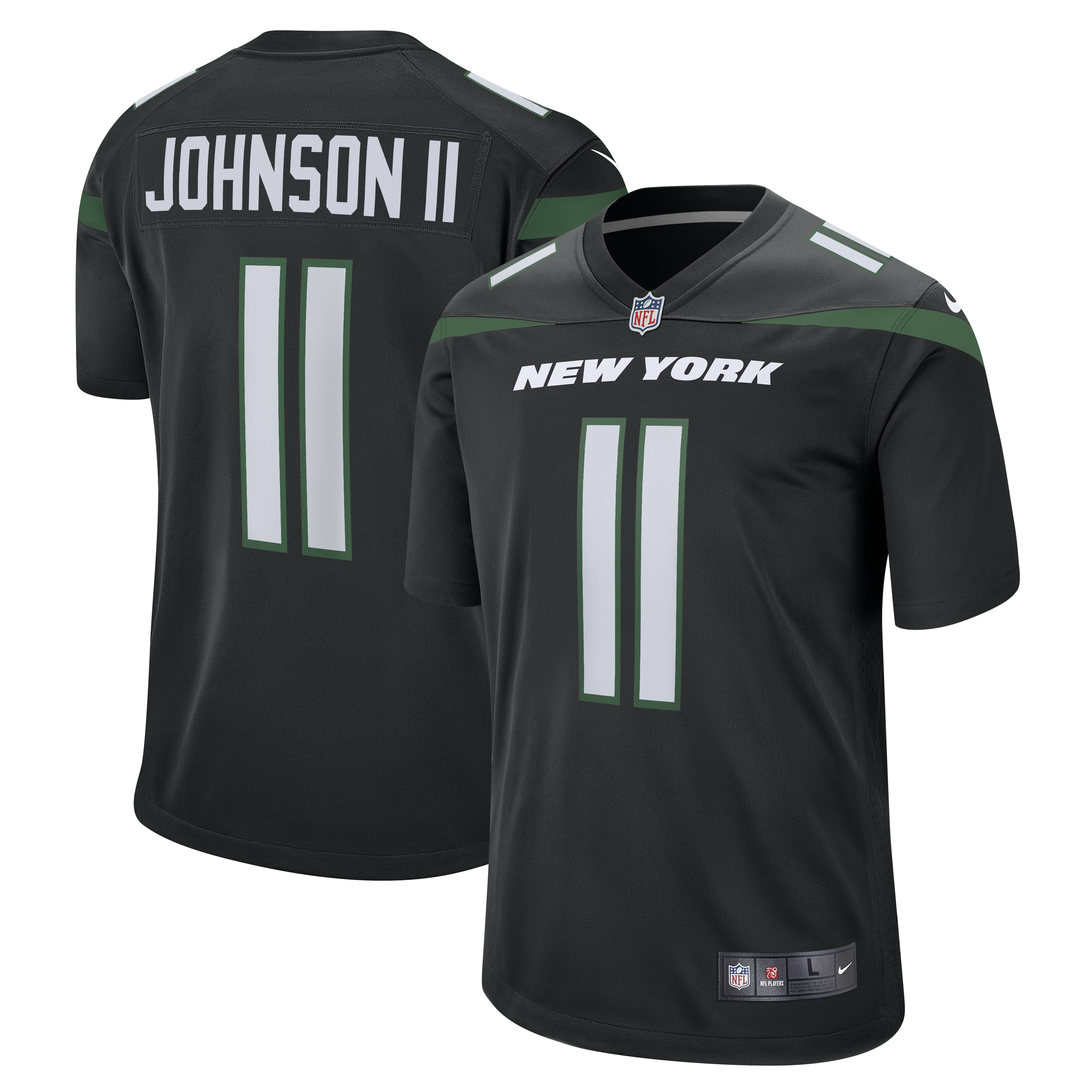 Jermaine Johnson II New York Jets Nike Alternate Game Jersey   Stealth Black