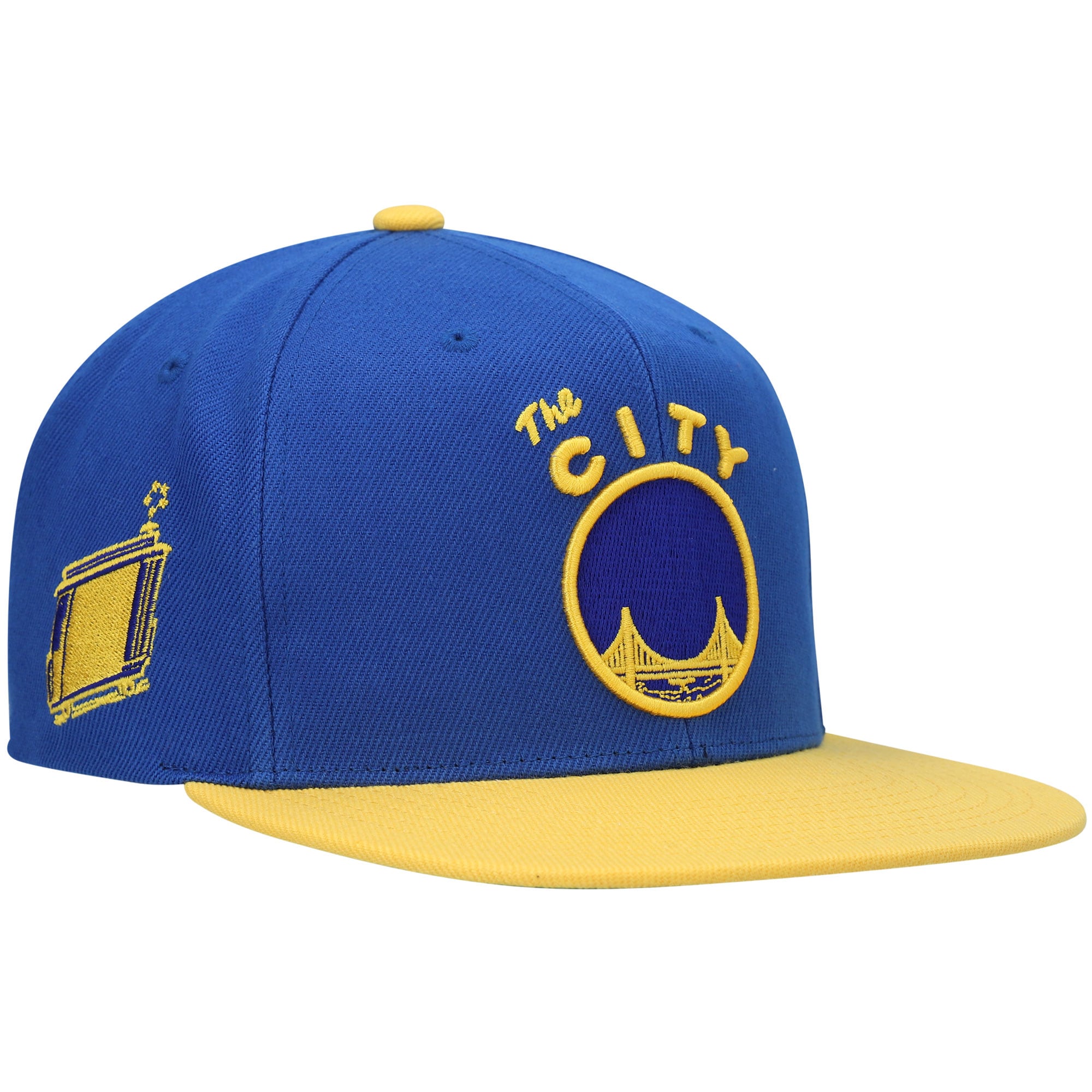 Golden State Warriors Mitchell & Ness Hardwood Classics Snapback Hat - Royal/Gold