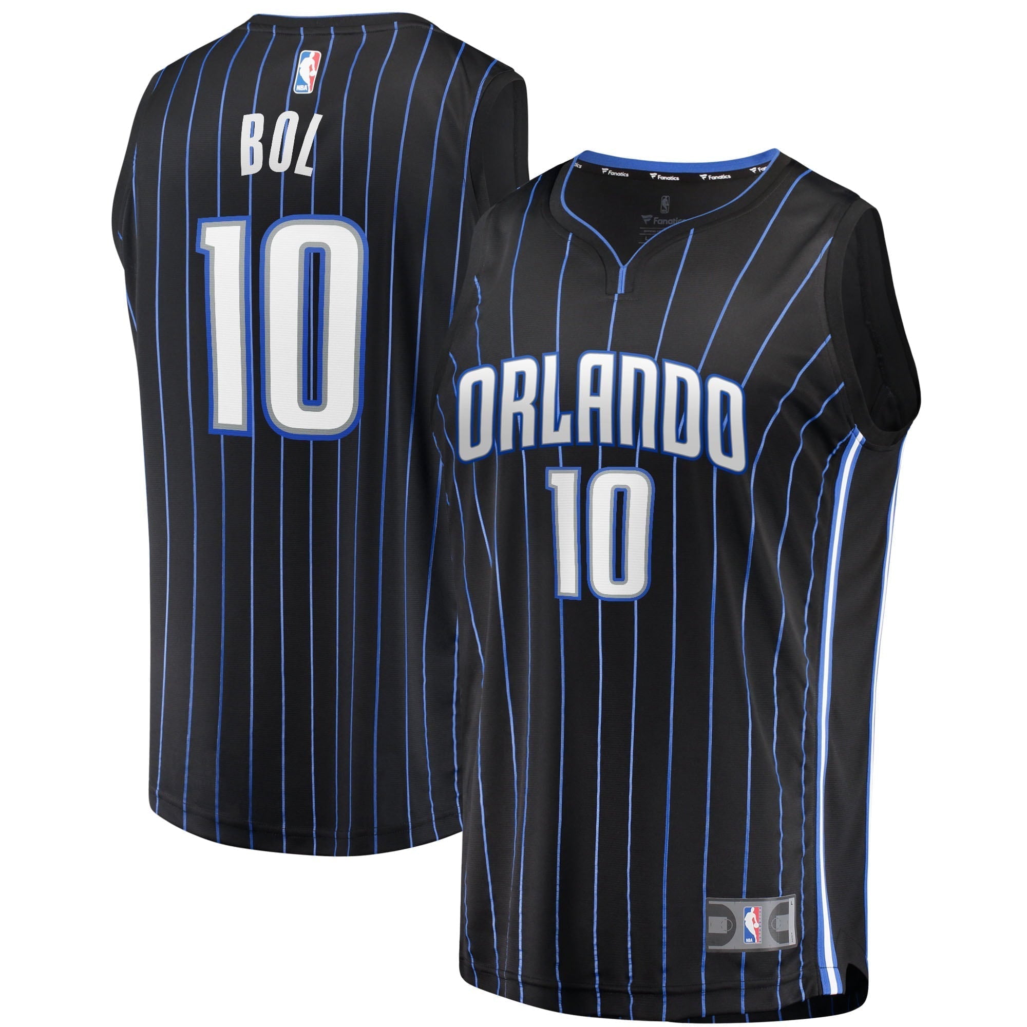 Men's Fanatics Branded Bol Bol Black Orlando Magic 2021/22 Fast Break Replica Jersey - Icon Edition