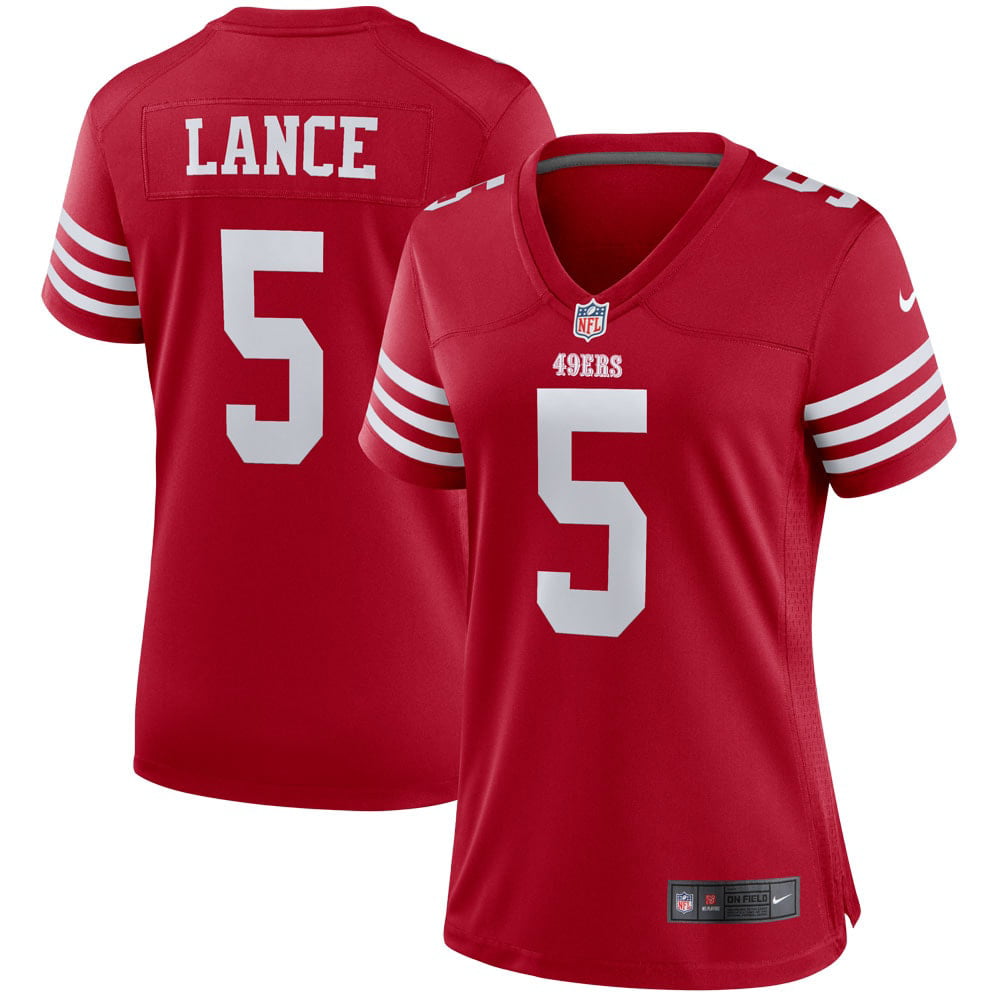 Women s Nike Trey Lance Scarlet San Francisco 49ers Team Player Game Jersey