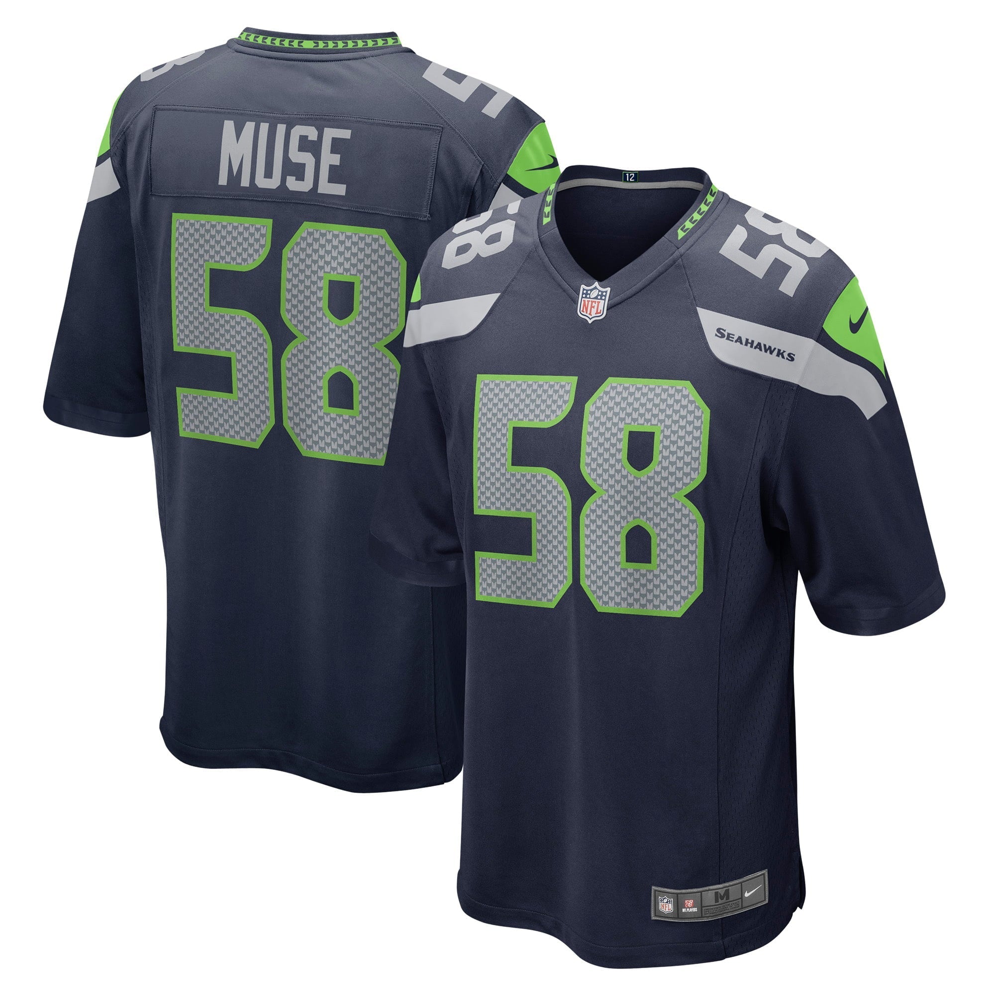 Men s Nike Tanner Muse College Navy Seattle Seahawks Game Player Jersey