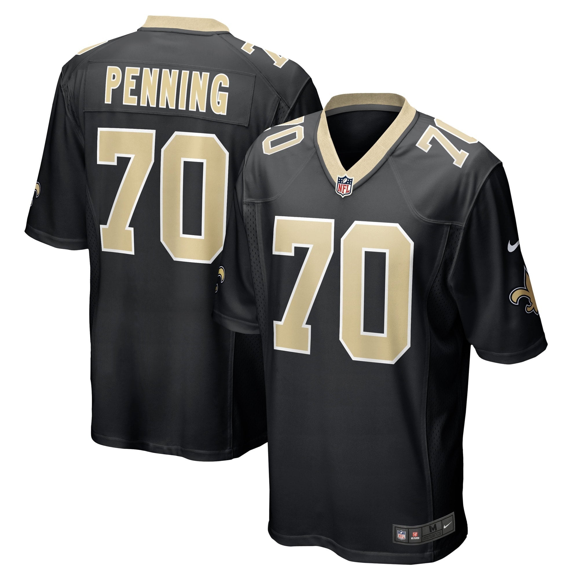 Men s Nike Trevor Penning Black New Orleans Saints Player Game Jersey