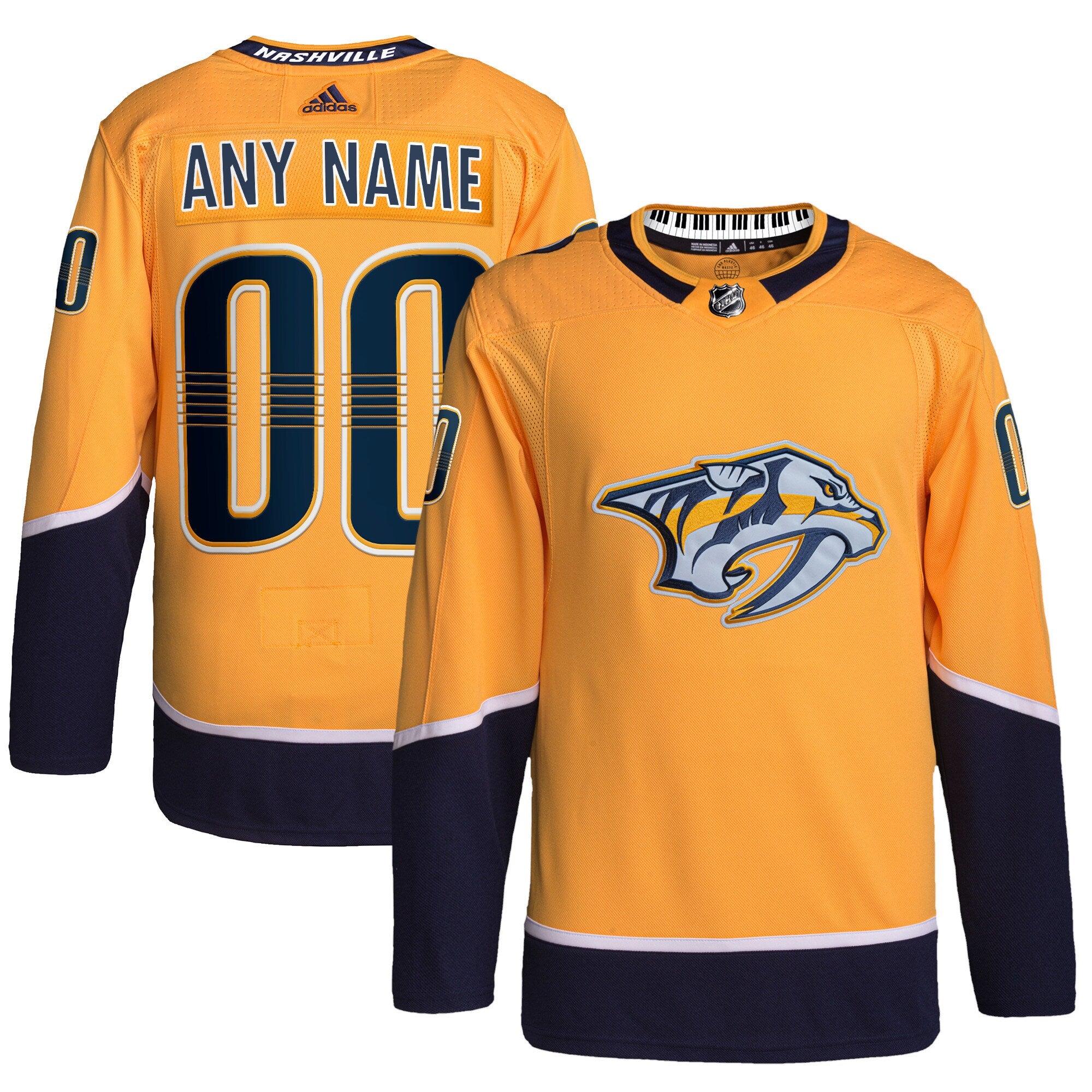 Nashville Predators adidas Home Primegreen Authentic Pro Custom Jersey - Gold