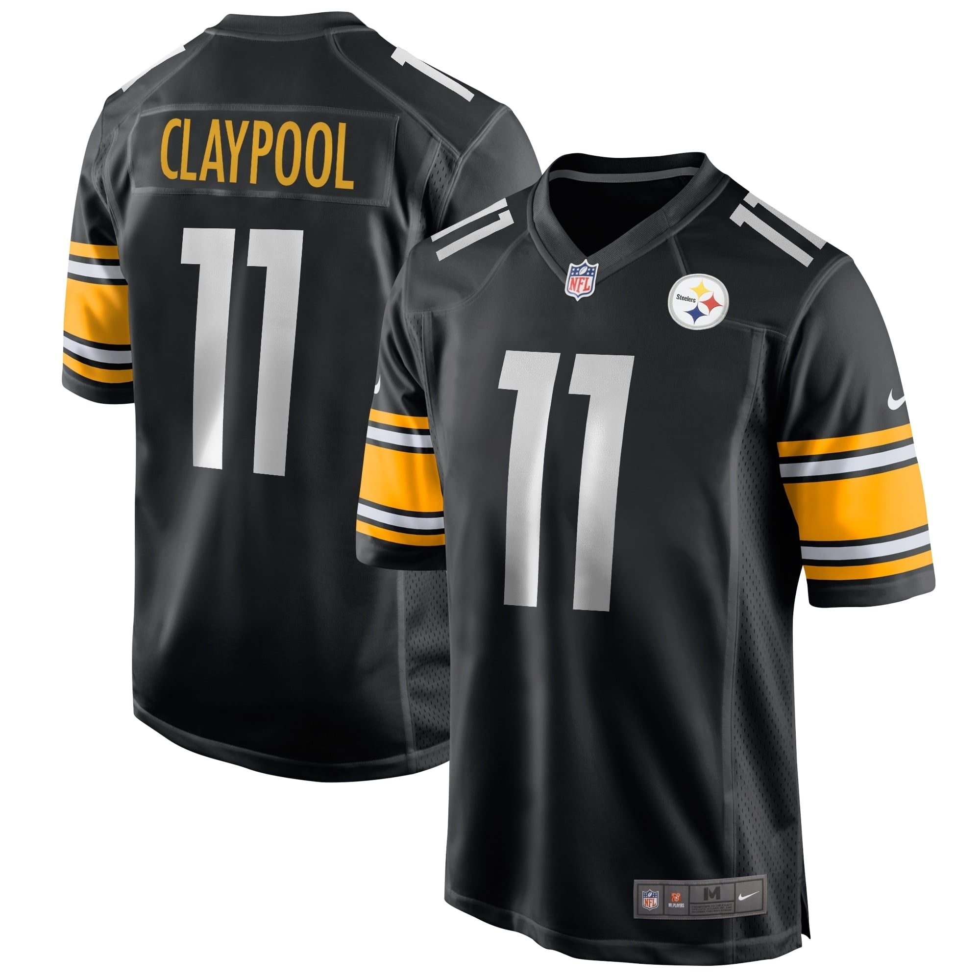Men s Nike Chase Claypool Black Pittsburgh Steelers Game Jersey