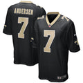 Men s Nike Morten Andersen Black New Orleans Saints Game Retired Player Jersey