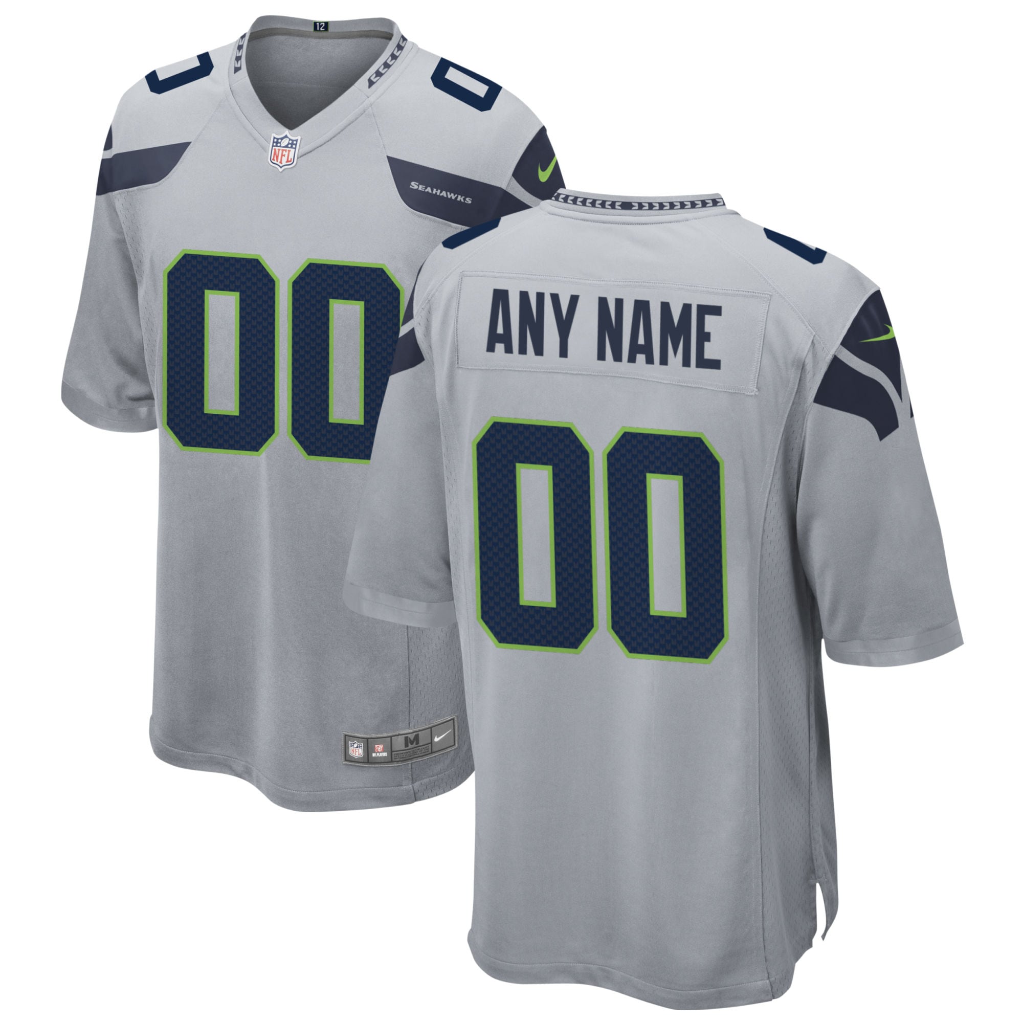 Seattle Seahawks Nike Alternate Custom Game Jersey Gray