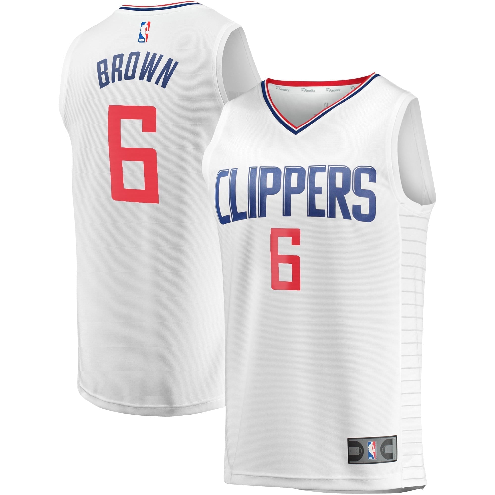Men's Fanatics Branded Moses Brown White LA Clippers Fast Break Player Jersey - Association Edition