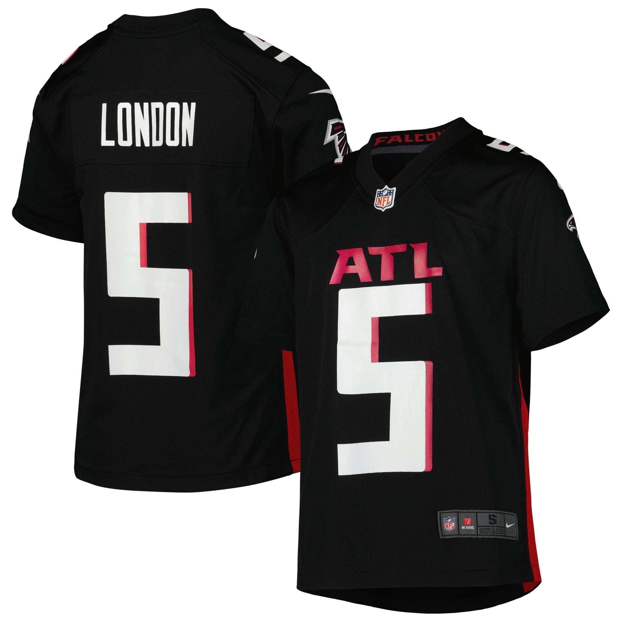 Drake London Atlanta Falcons Nike Youth Game Jersey   Black