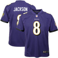 Lamar Jackson Baltimore Ravens Nike Youth Game Jersey   Purple