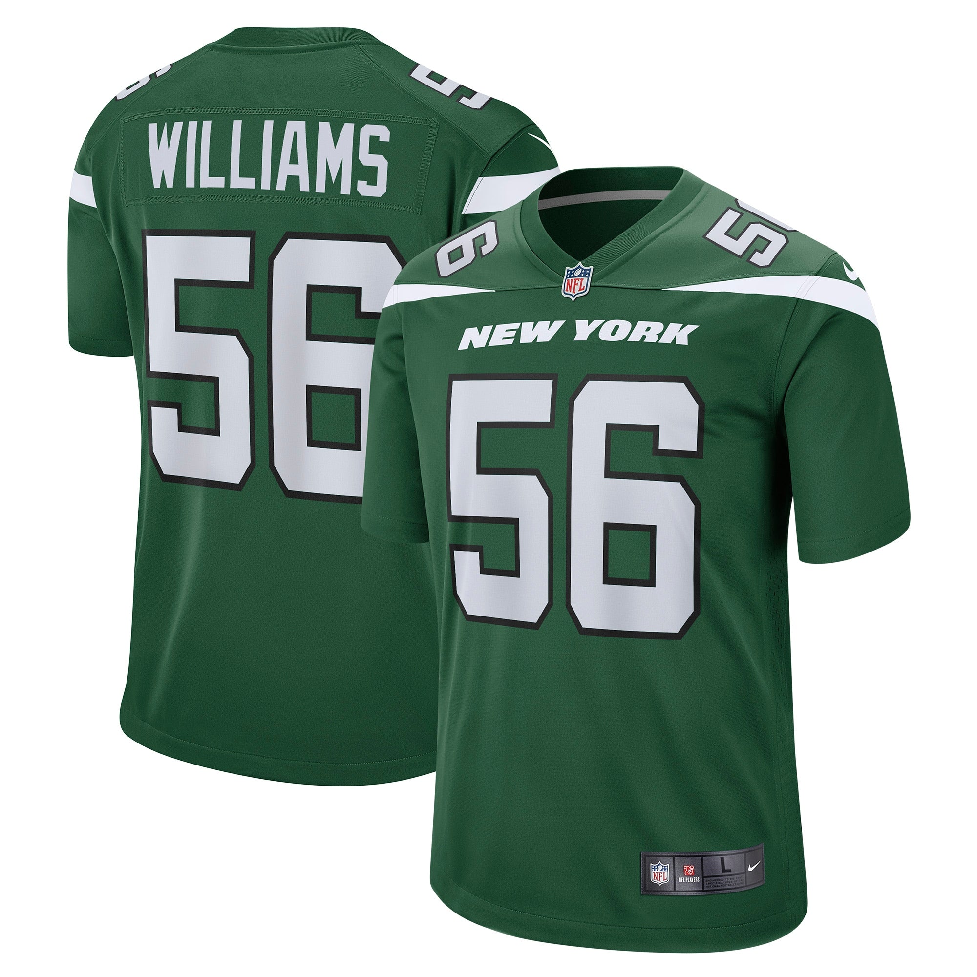 Quincy Williams New York Jets Nike Game Jersey   Gotham Green