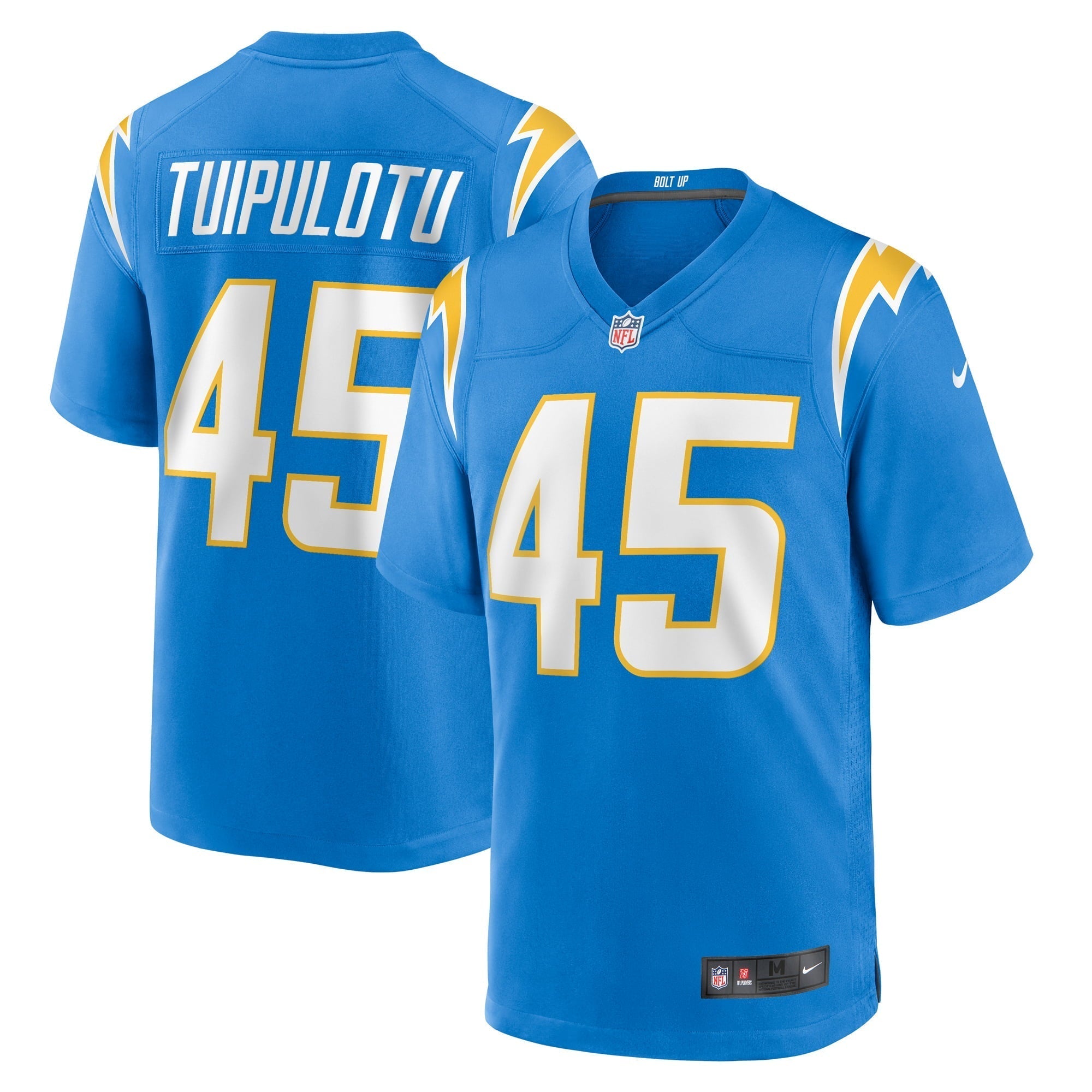 Men s Nike Tuli Tuipulotu Powder Blue Los Angeles Chargers Team Game Jersey