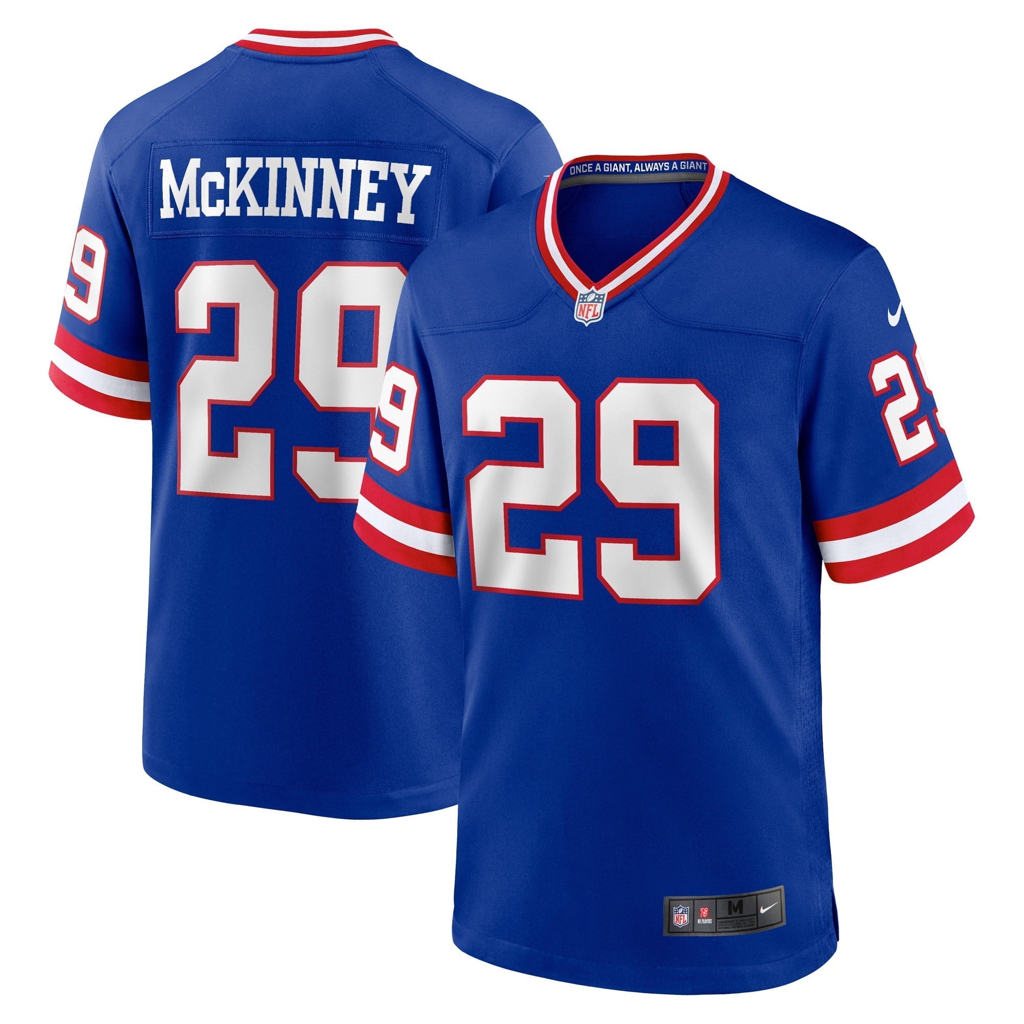 Men s Nike Xavier McKinney Royal New York Giants Classic Player Game Jersey