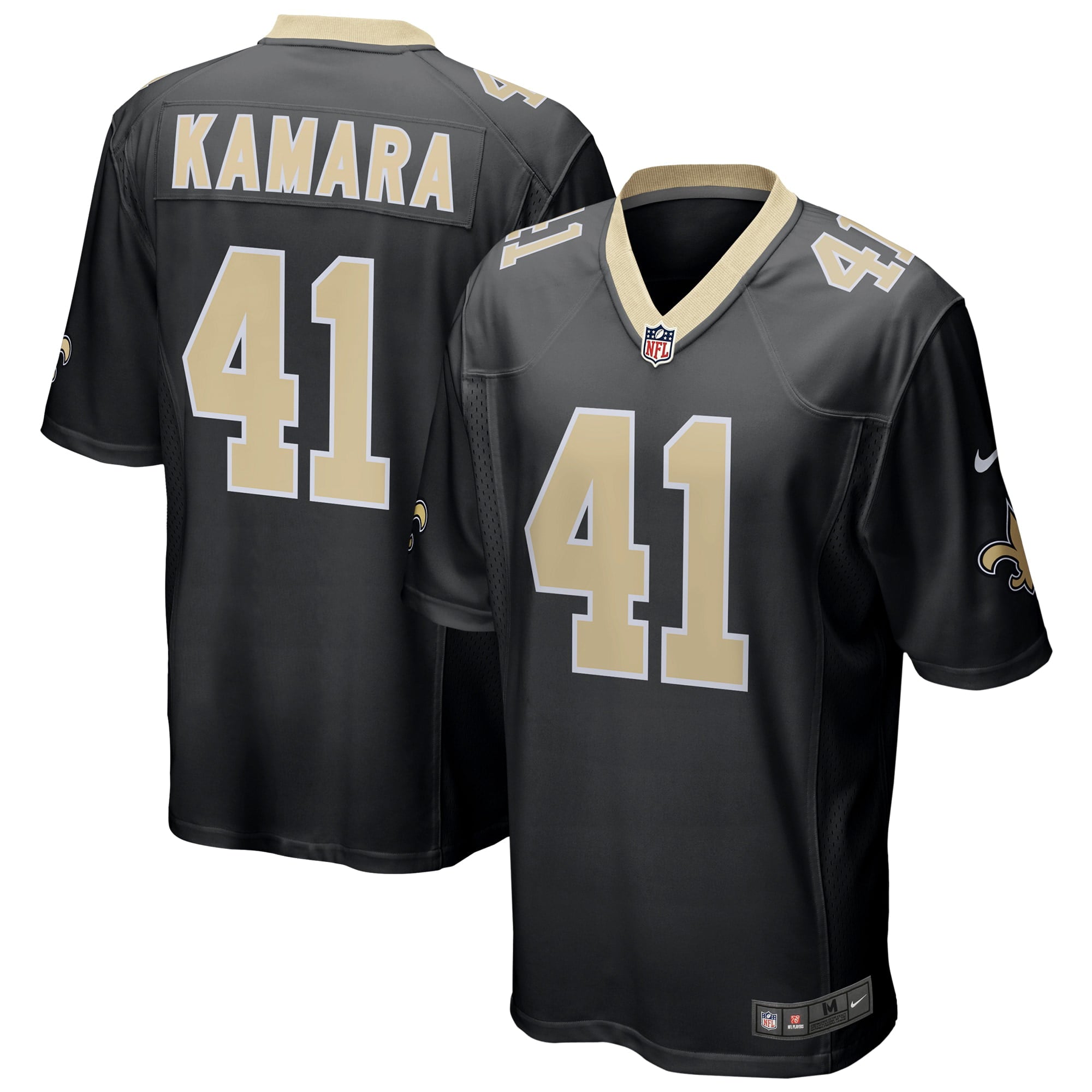 Men s Nike Alvin Kamara Black New Orleans Saints Game Jersey