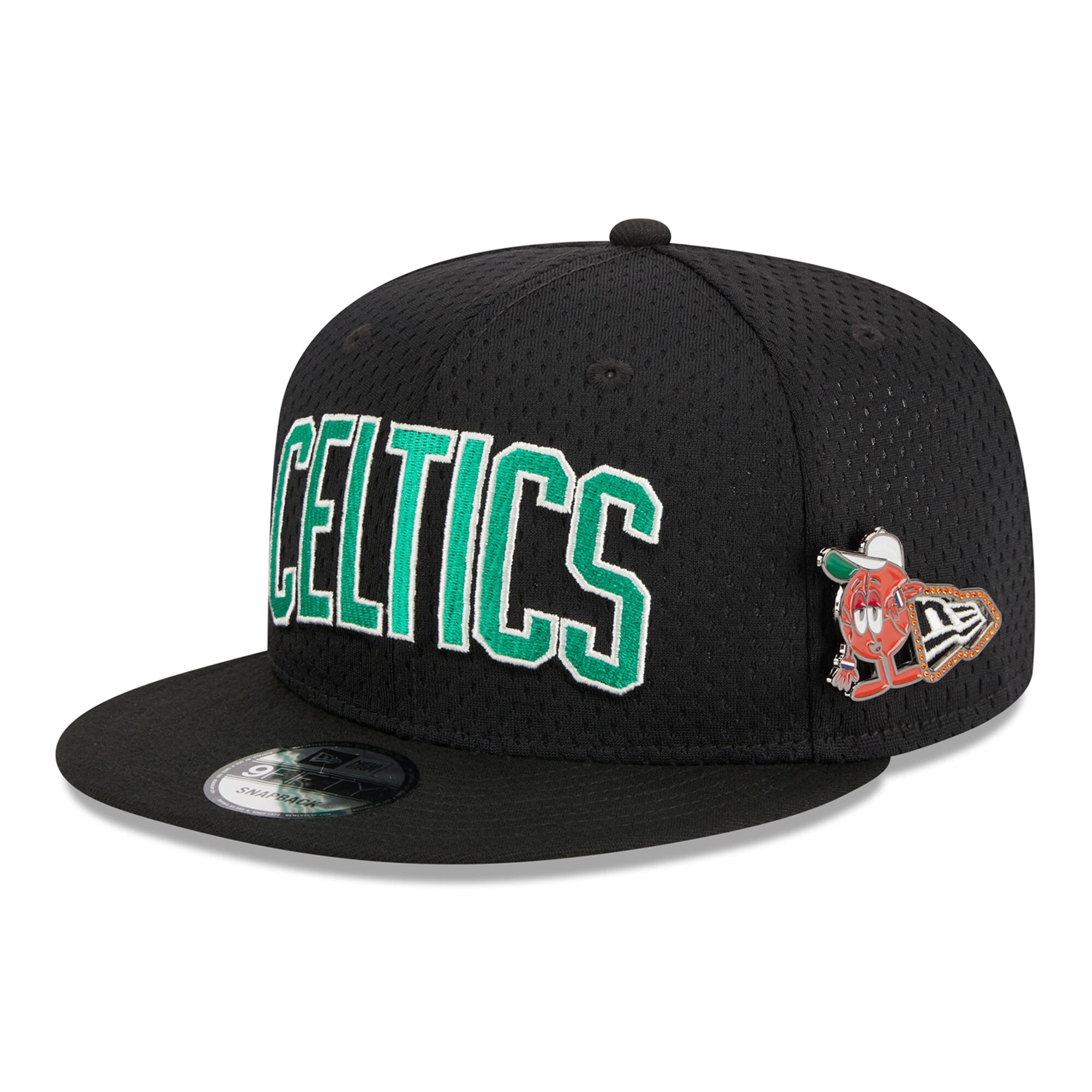 Boston Celtics New Era Post-Up Pin Mesh 9FIFTY Snapback Hat - Black