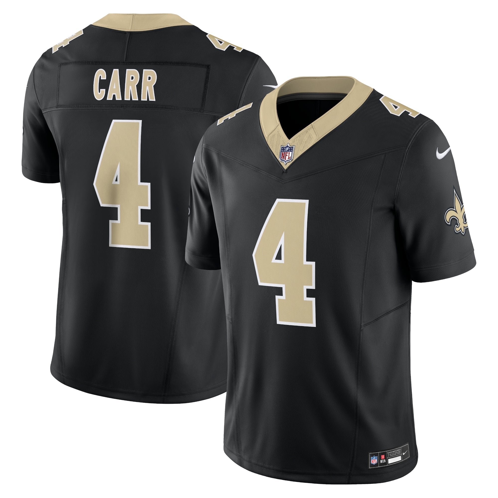 Derek Carr New Orleans Saints Nike Vapor F.U.S.E. Limited Jersey   Black