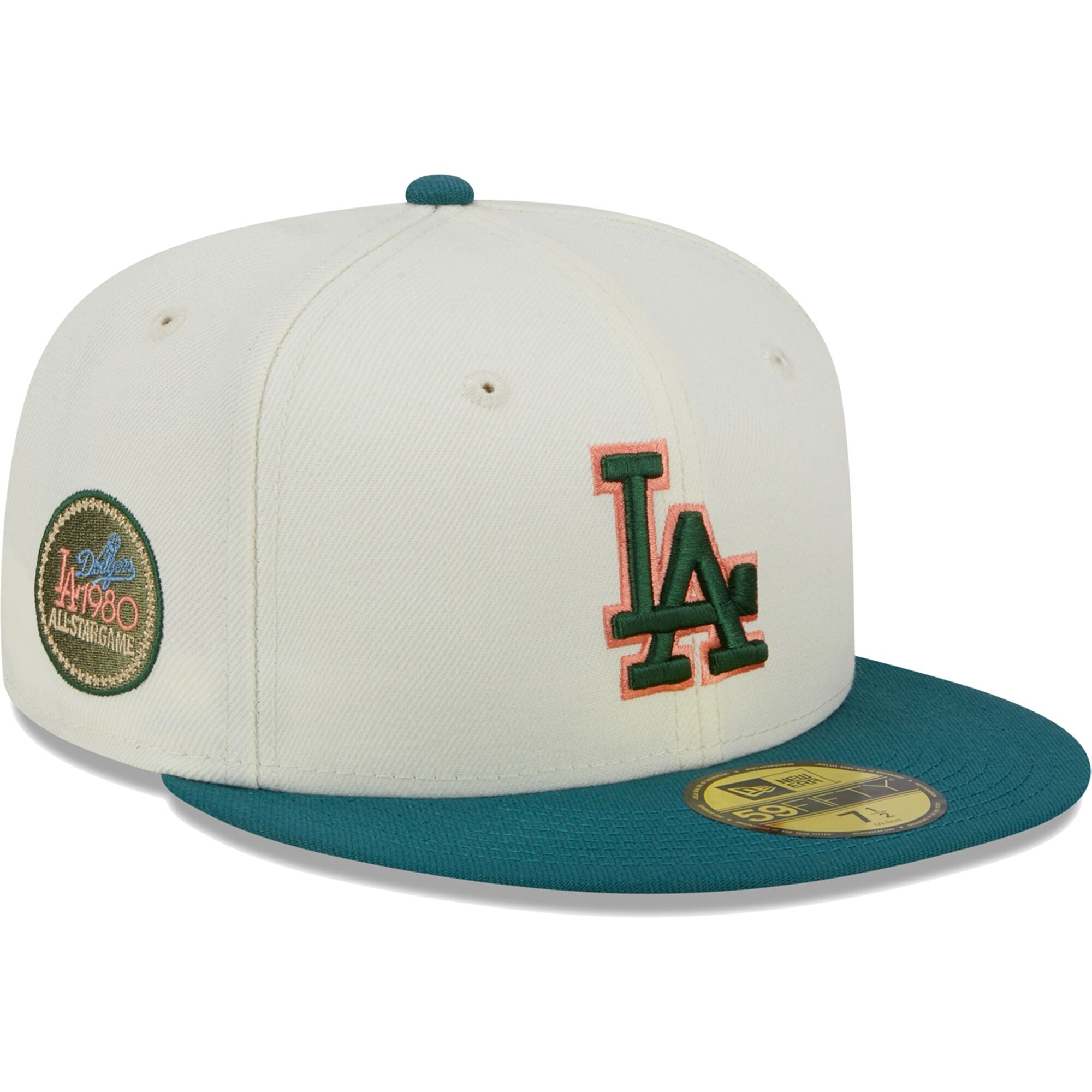 Los Angeles Dodgers New Era Chrome Evergreen 59FIFTY Fitted Hat - Cream