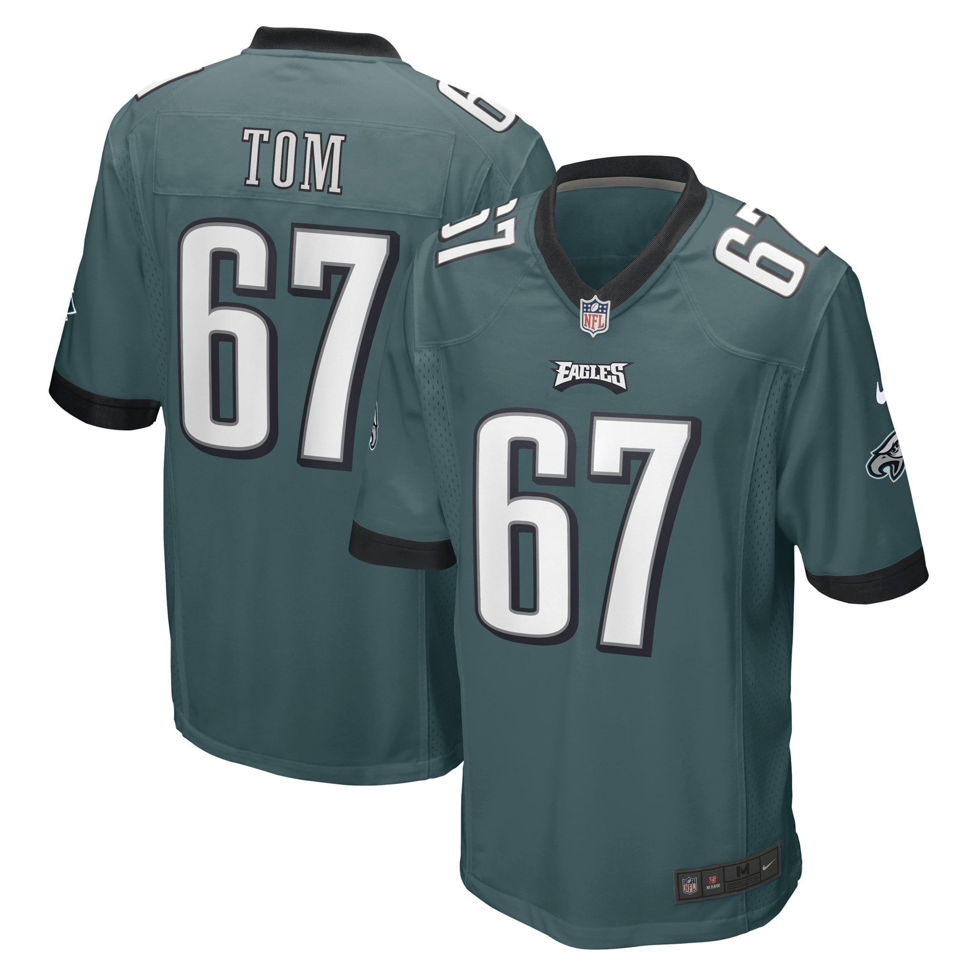 Men s Nike Cameron Tom Midnight Green Philadelphia Eagles Game Player Jersey