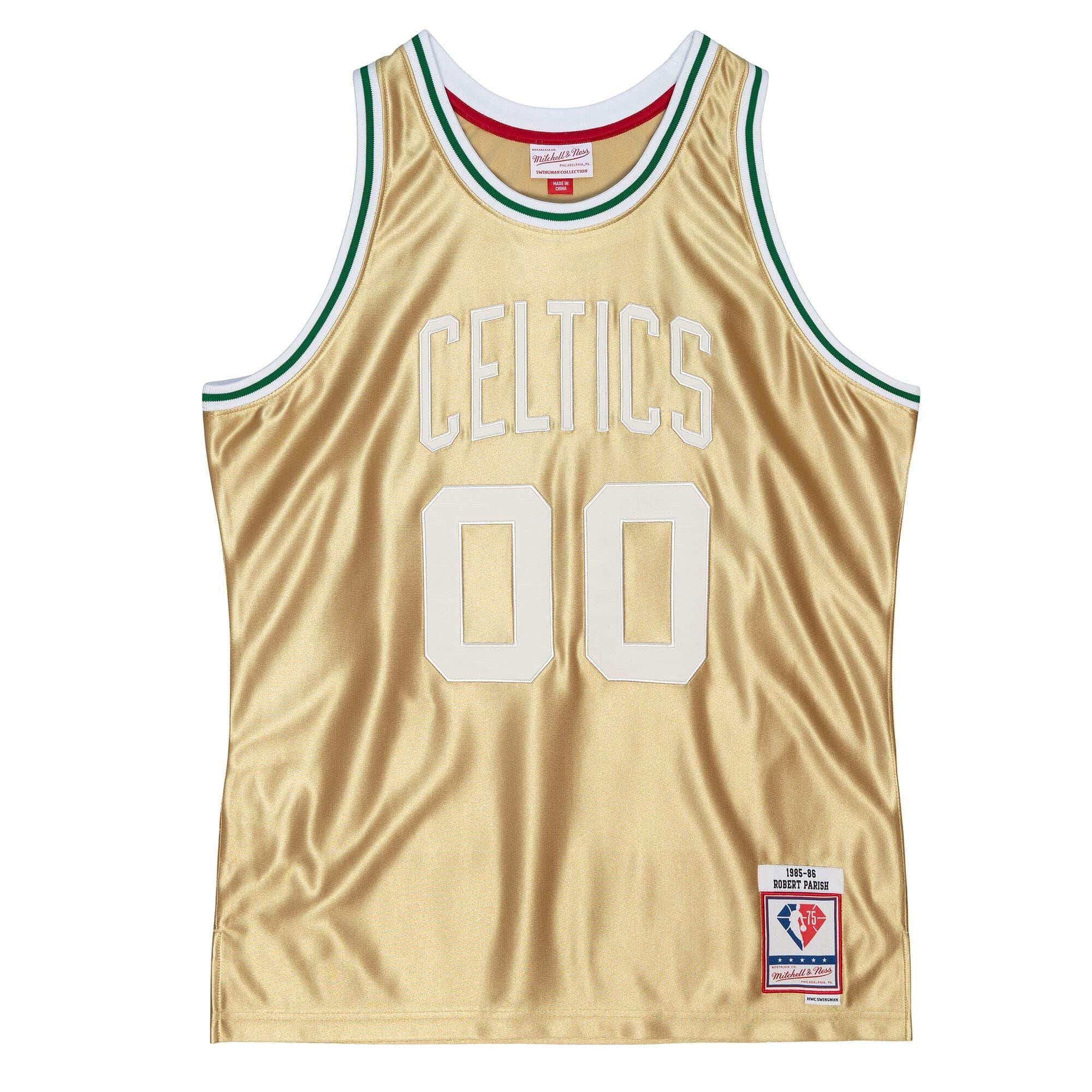 75th Anniversary Gold Swingman Robert Parish Boston Celtics 1985-86 Jersey