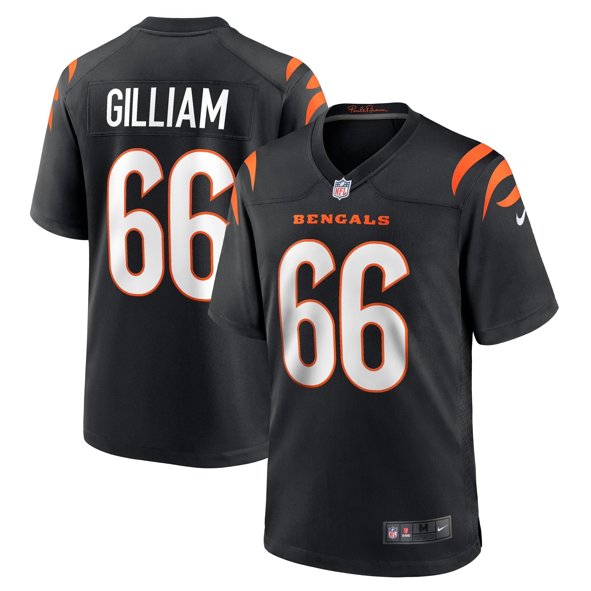 Men s Nike Nate Gilliam Black Cincinnati Bengals Game Player Jersey