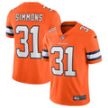 Men s Nike Justin Simmons Orange Denver Broncos Alternate Vapor Limited Jersey