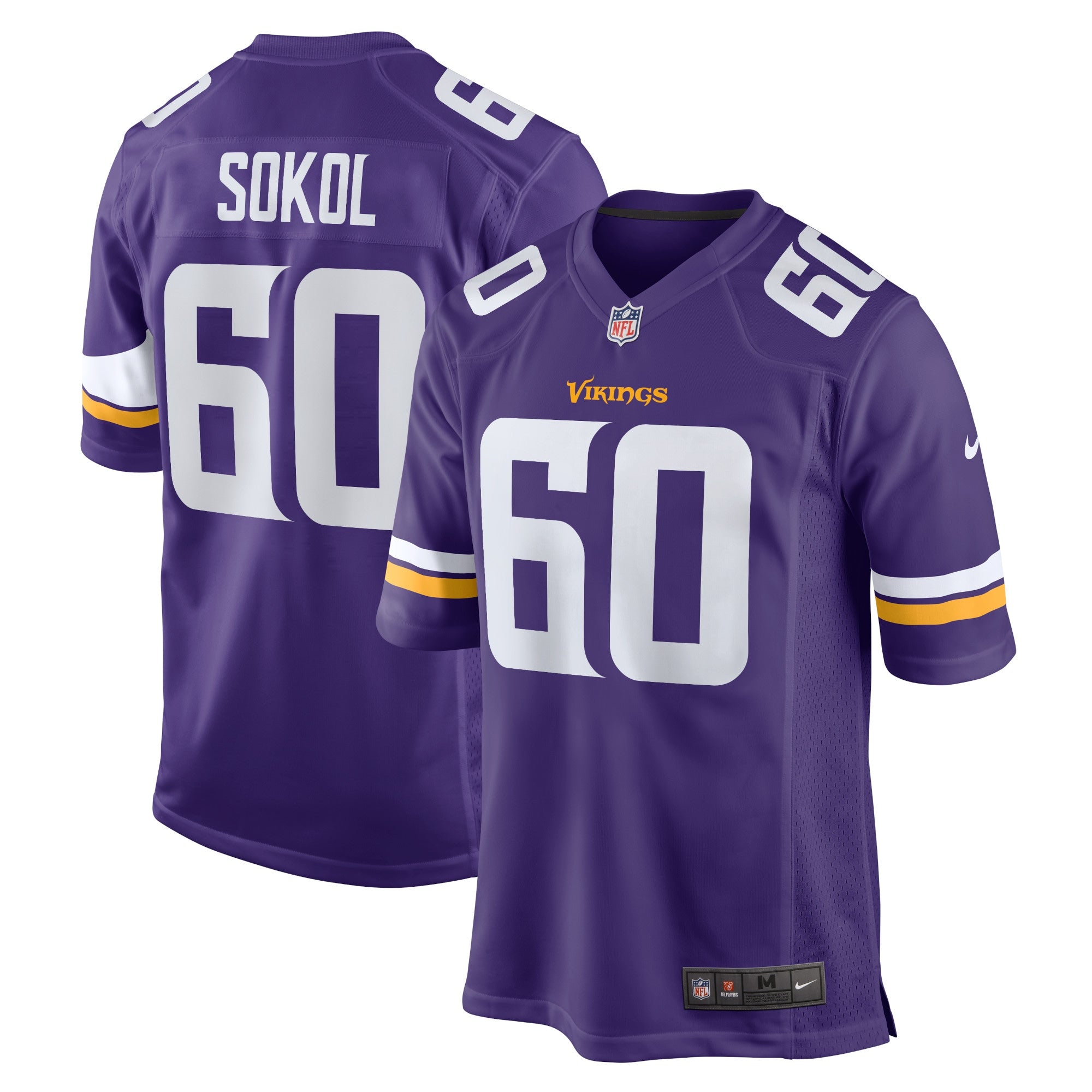 Josh Sokol Minnesota Vikings Nike Home Game Player Jersey   Purple
