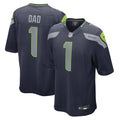 Men s Nike Number 1 Dad College Navy Seattle Seahawks Game Jersey