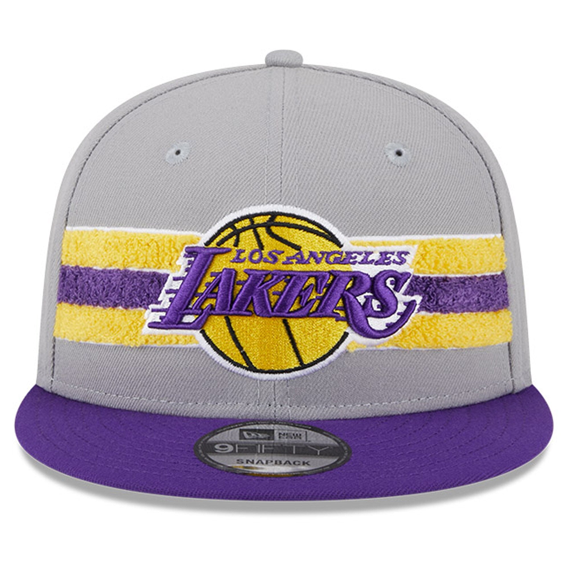 Los Angeles Lakers New Era Chenille Band 9FIFTY Snapback Hat - Gray