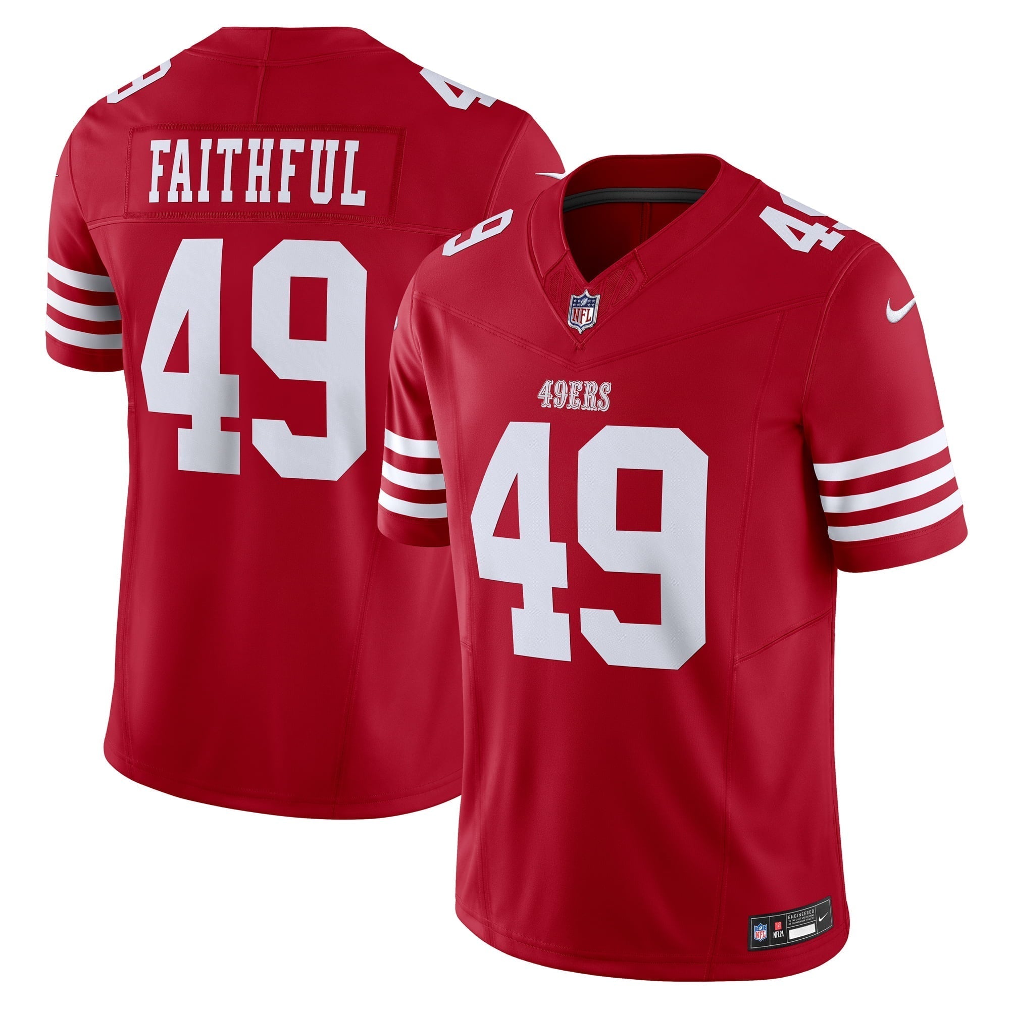 Men s Nike The Faithful Scarlet San Francisco 49ers Vapor F.U.S.E. Limited Jersey