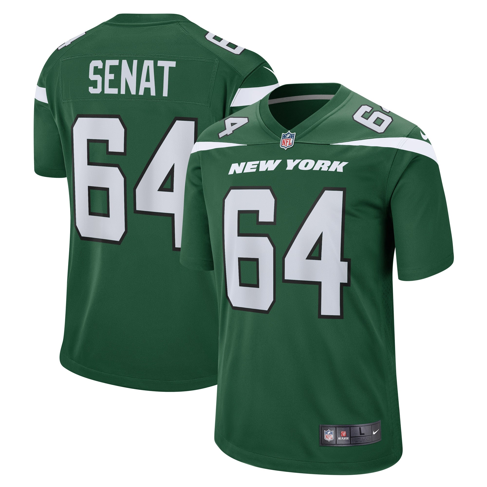 Greg Senat New York Jets Nike Game Player Jersey   Gotham Green