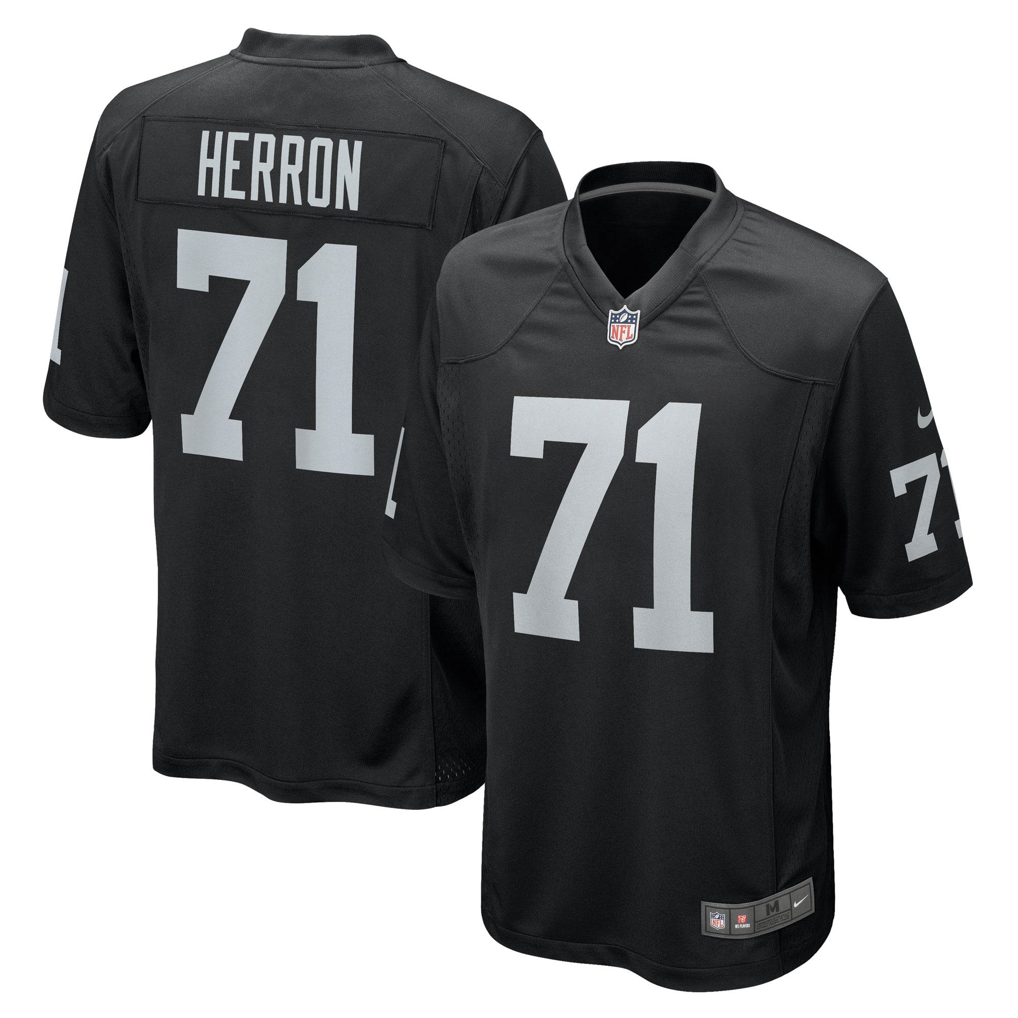 Justin Herron Las Vegas Raiders Nike Team Game Jersey    Black