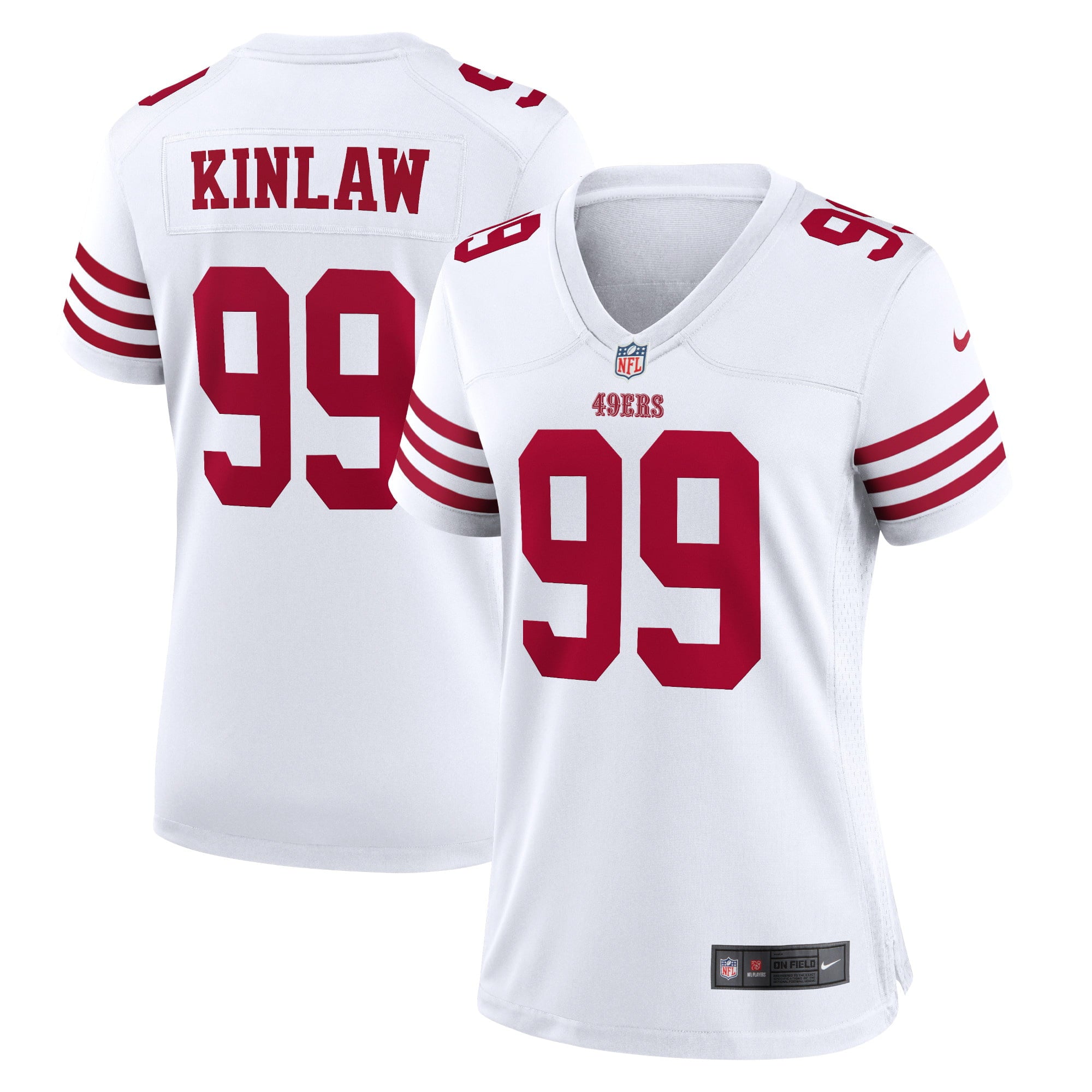 Women s Nike Javon Kinlaw White San Francisco 49ers Player Game Jersey