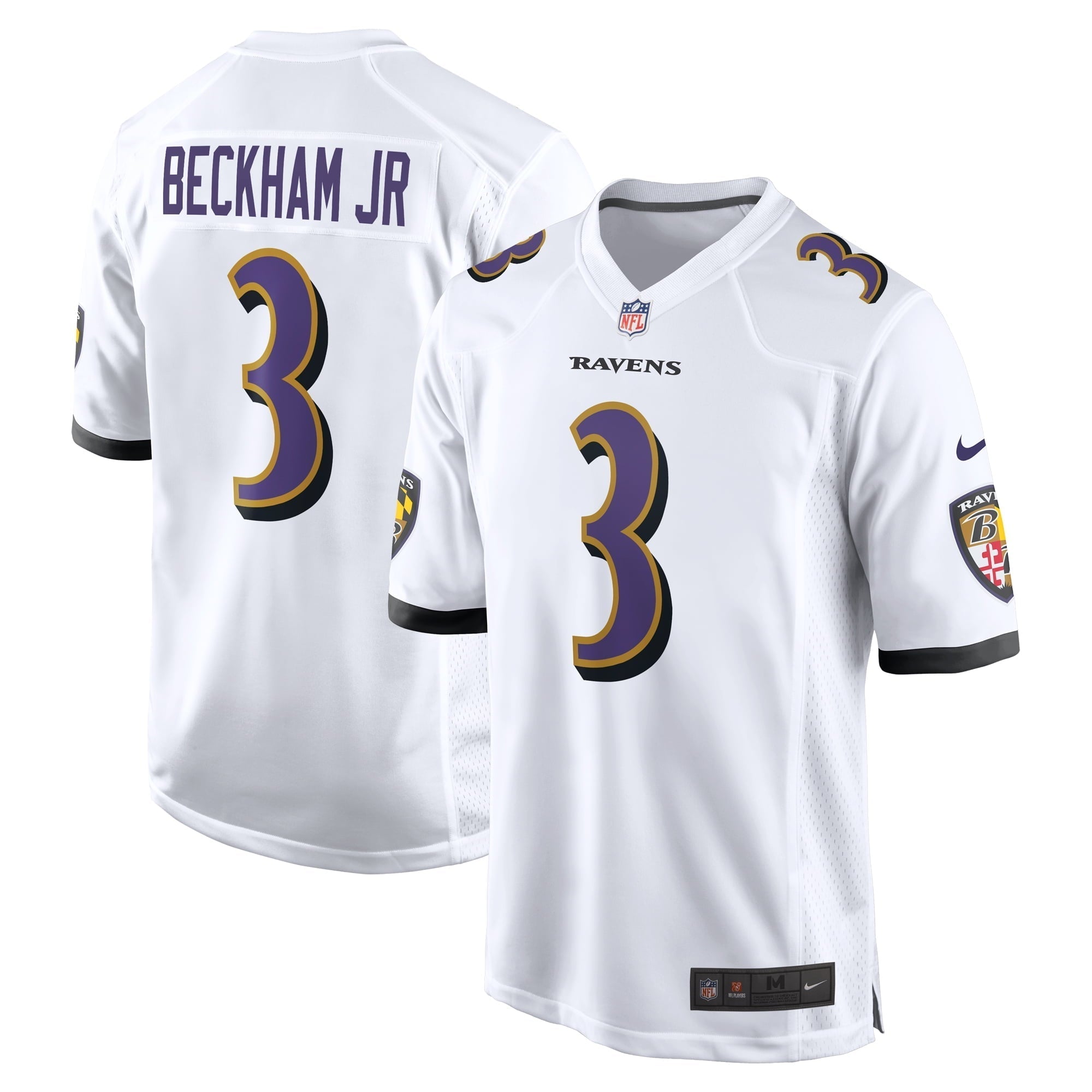 Men s Nike Odell Beckham Jr. White Baltimore Ravens Game Jersey