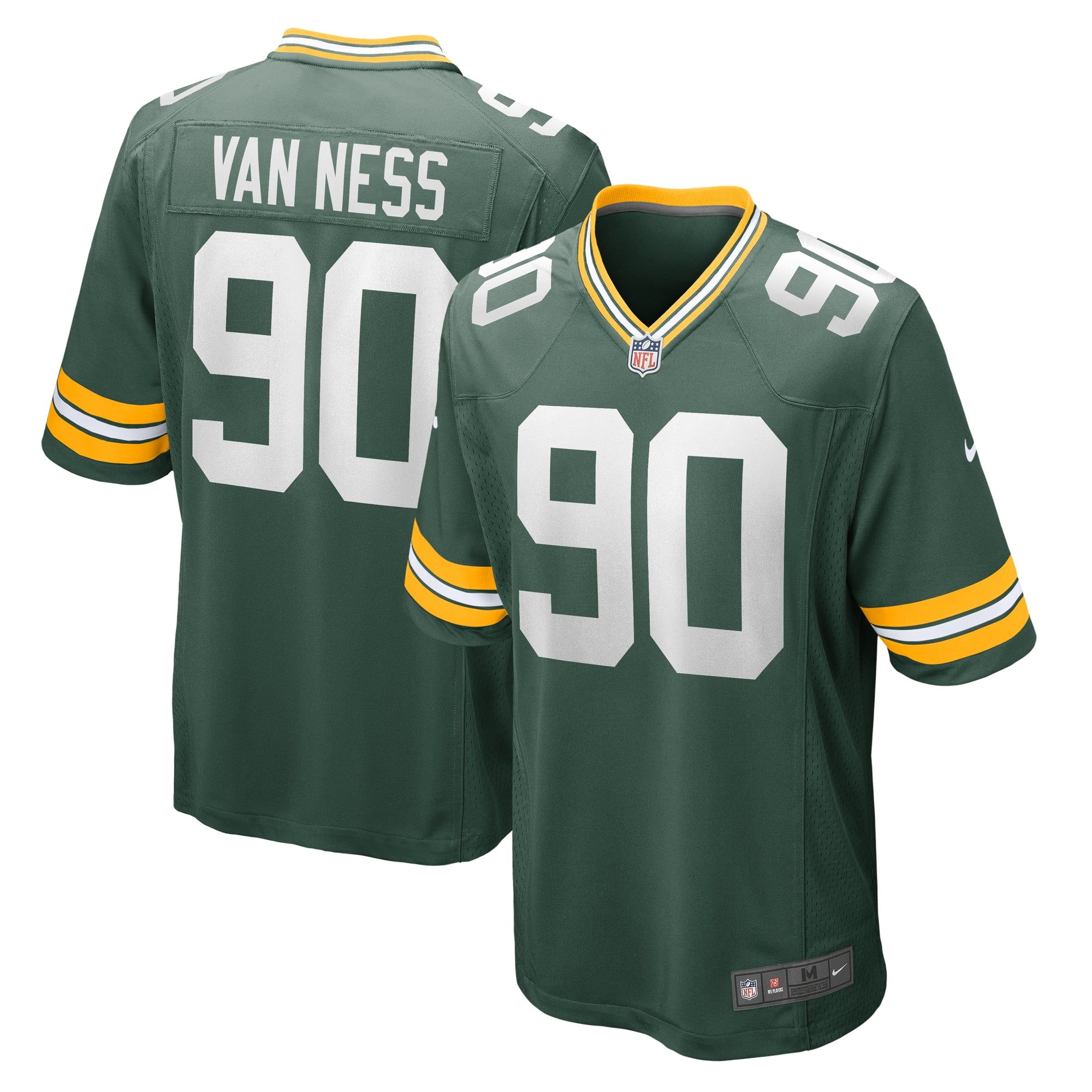 Lukas Van Ness Green Bay Packers Nike 2023 NFL Draft First Round Pick Game Jersey   Green