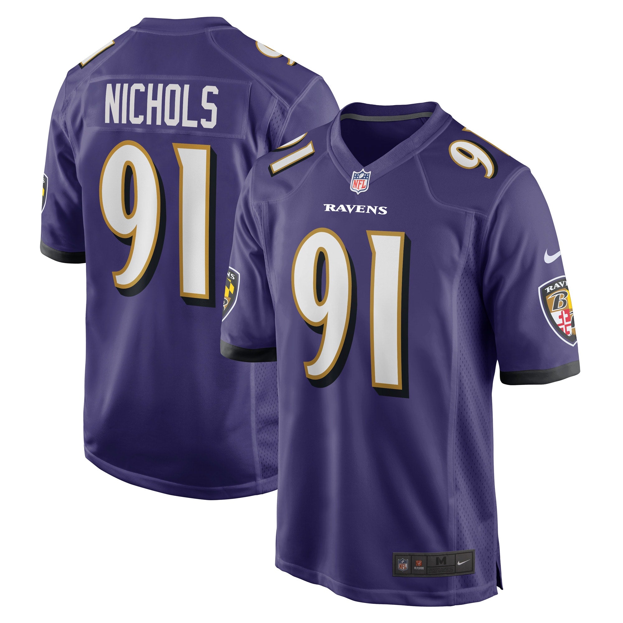 Rayshad Nichols Baltimore Ravens Nike Game Player Jersey   Purple