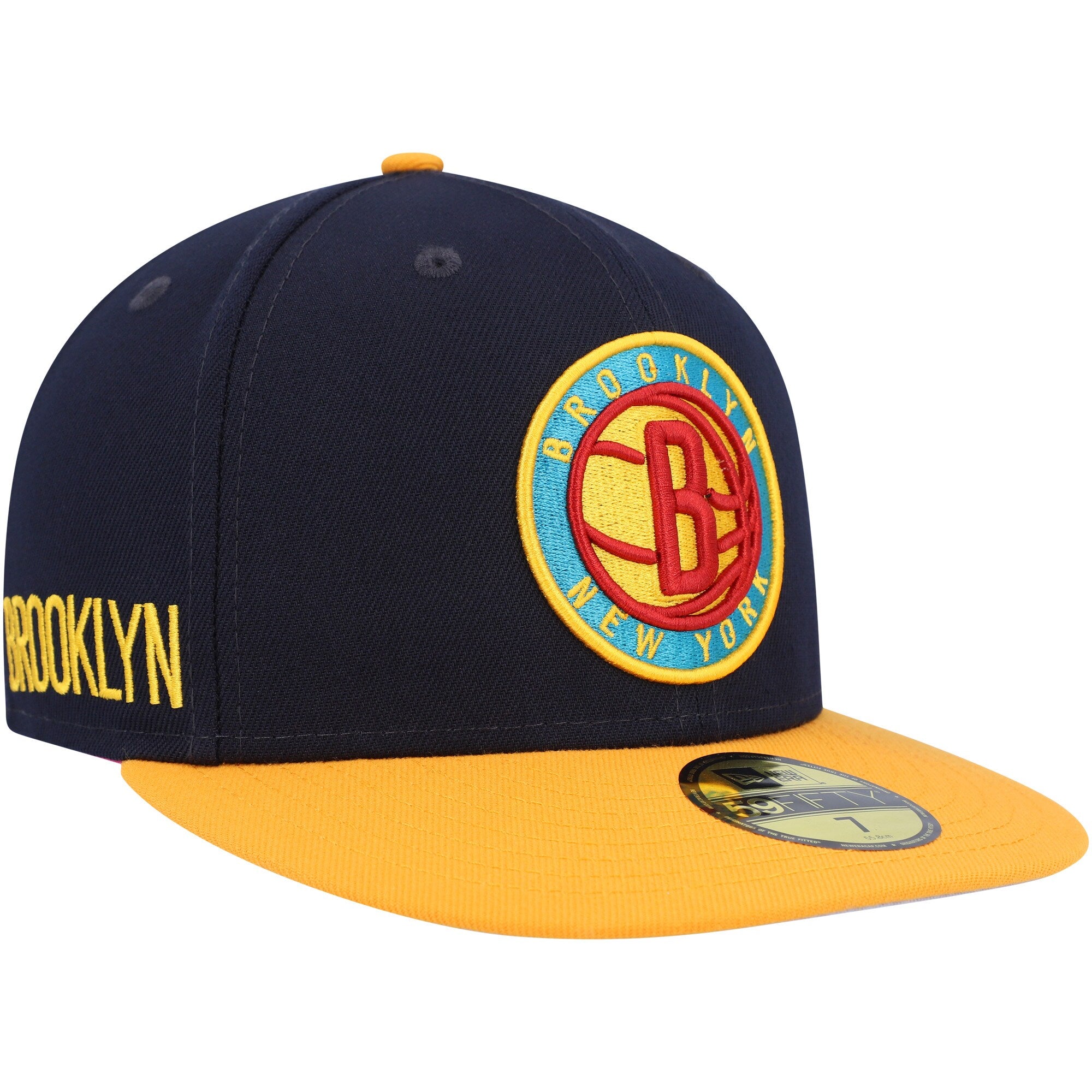 Brooklyn Nets New Era Midnight 59FIFTY Fitted Hat - Navy/Gold